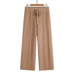 3Pcs Womens Drawstring High Waist Straight Leg Pants
